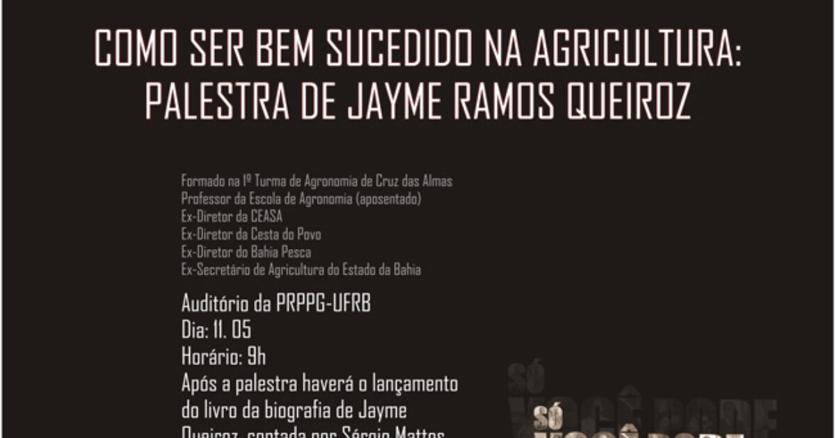 Palestra “Como ser bem sucedido na agricultura”