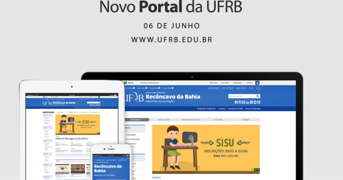 UFRB lança novo Portal com identidade padrão do governo federal