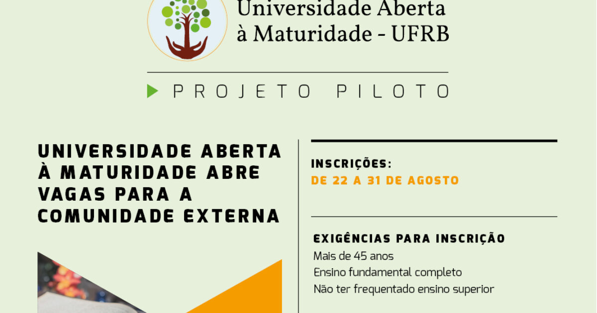 Universidade Aberta à Maturidade oferta vagas para a comunidade externa