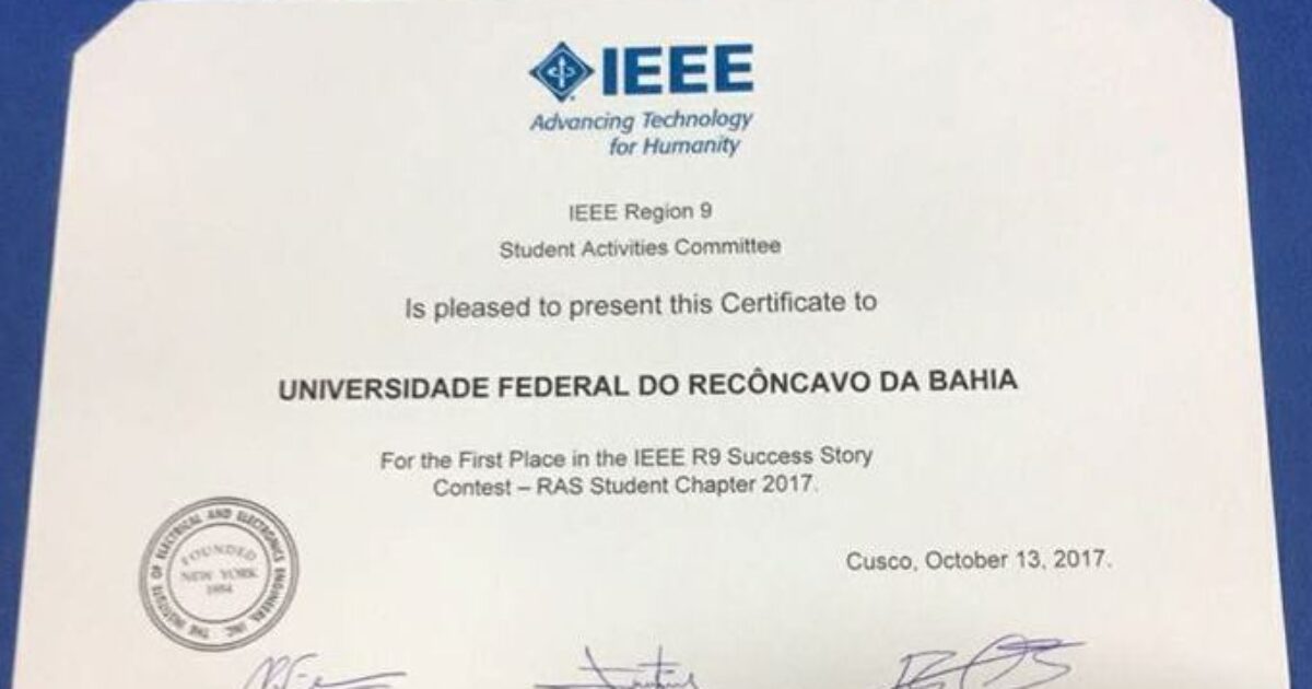 Recôncavo Robot Challenge realizado na UFRB ganha prêmio internacional