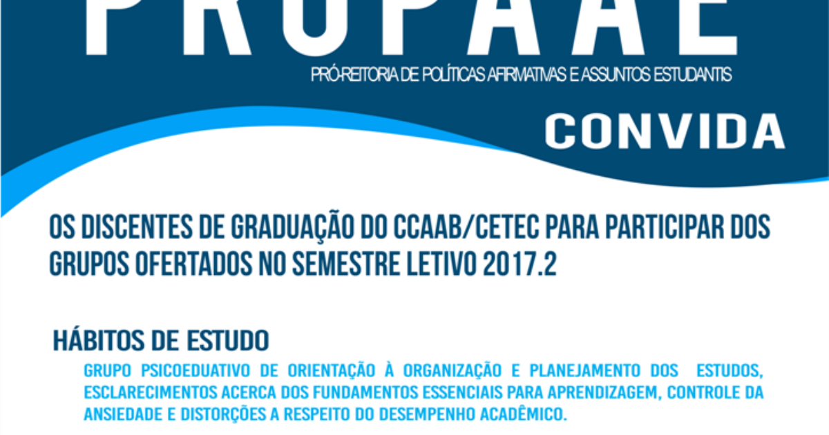 UFRB abre inscrições no CCAAB e CETEC para grupos psicoeducativos 2017.2