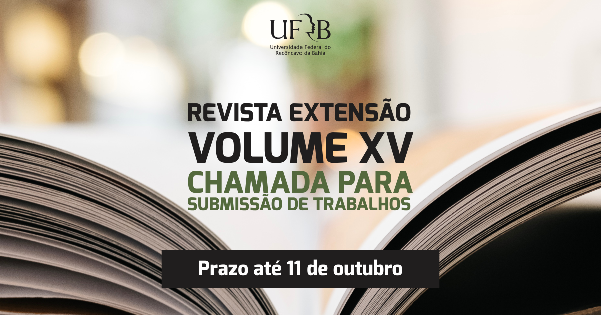 UFRB recebe propostas de trabalhos para o 15º volume da Revista Extensão