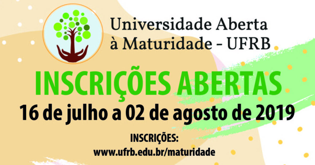 UFRB abre inscrições para Programa Universidade Aberta à Maturidade 2019.2