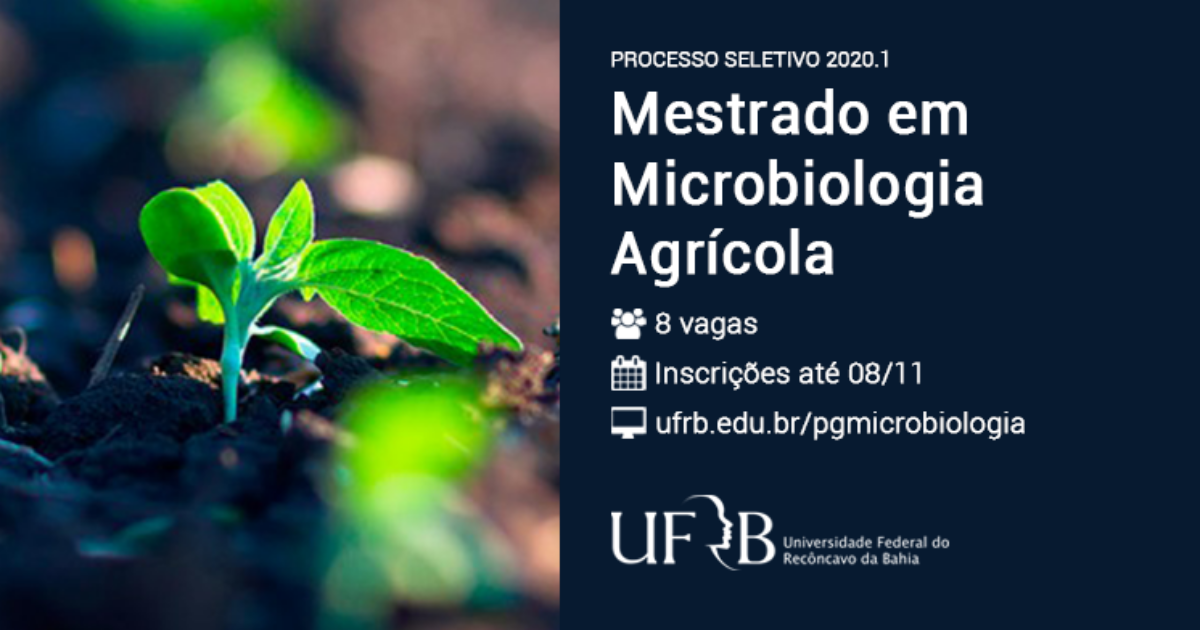 UFRB abre inscrições para Programa de Pós-Graduação em Microbiologia Agrícola