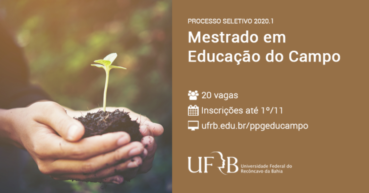 UFRB abre inscrição para Mestrado Profissional em Educação do Campo