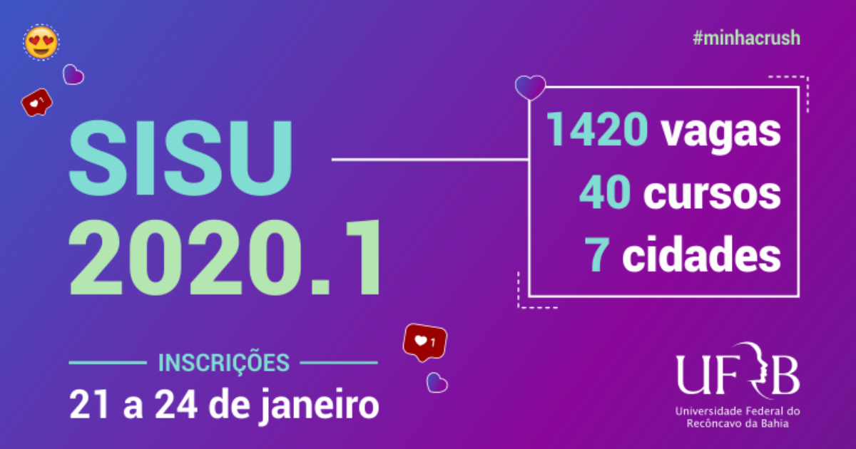 UFRB vai ofertar mais de 1,4 mil vagas em 40 cursos de graduação no Sisu 2020.1