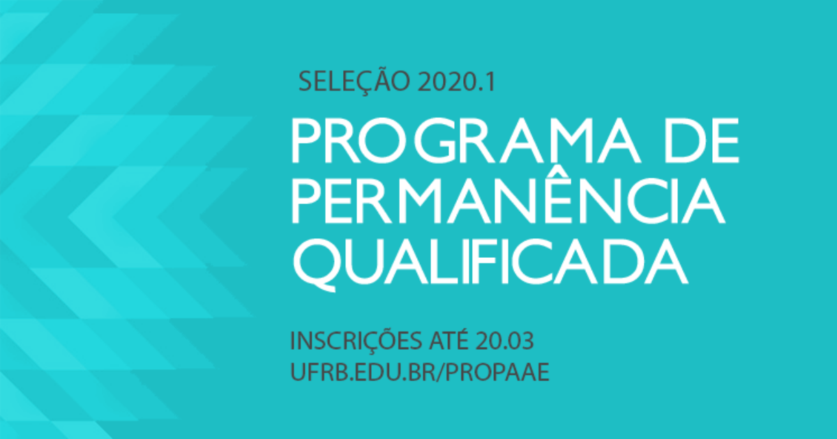 UFRB abre seleção do Programa de Permanência Qualificada 2020.1