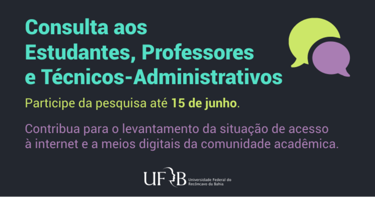 UFRB realiza consulta sobre acesso à internet e a meios digitais