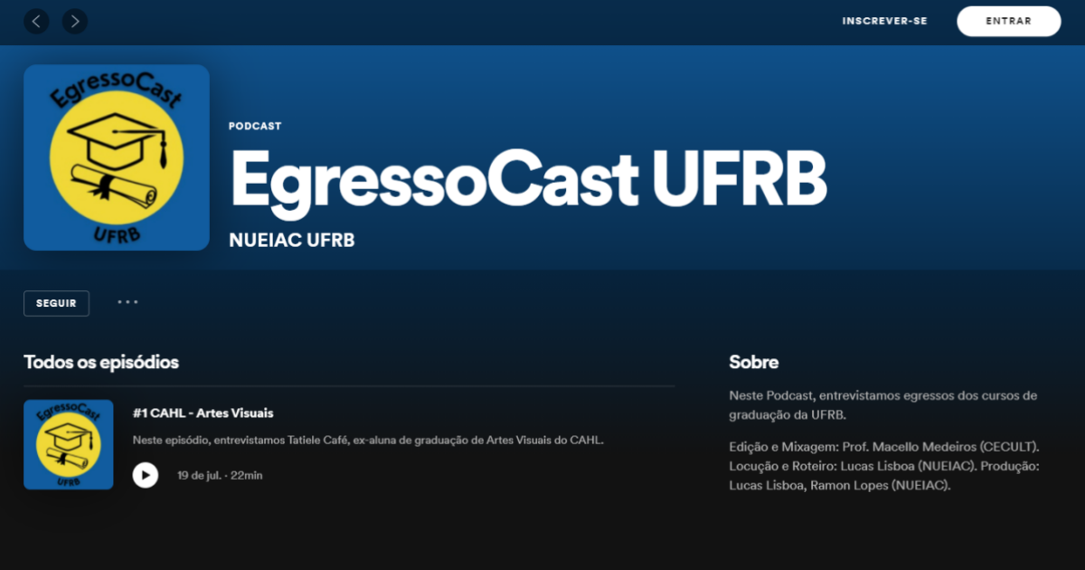 UFRB lança podcast de entrevistas com egressos EgressoCast