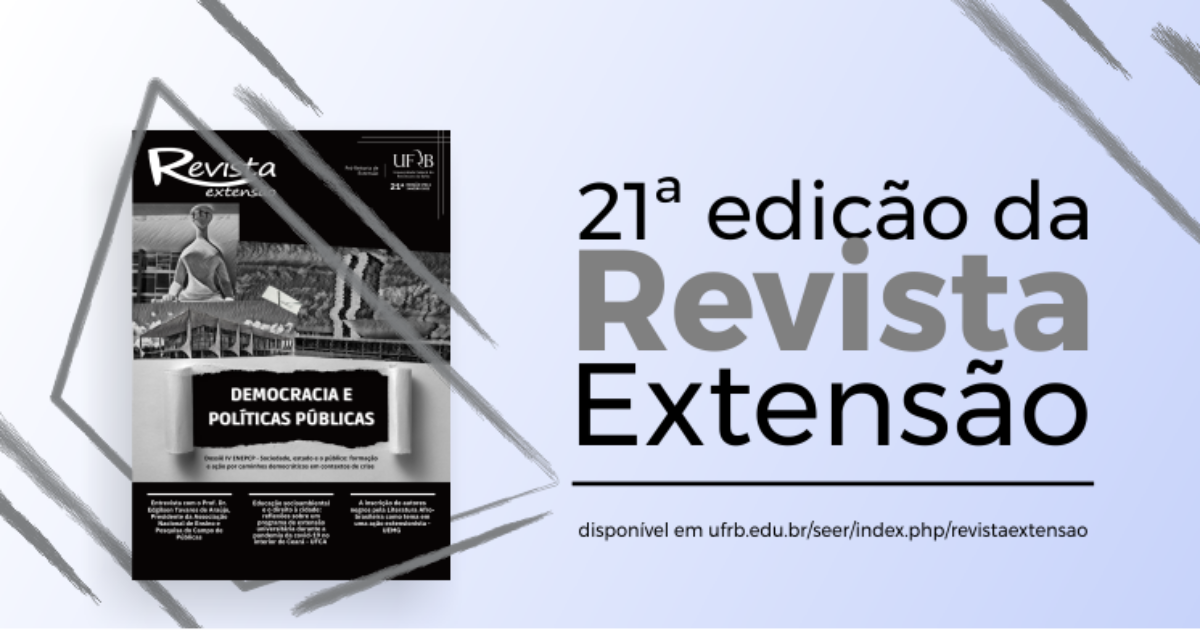 Revista Extensão da UFRB pauta democracia e políticas públicas na sua 21º edição