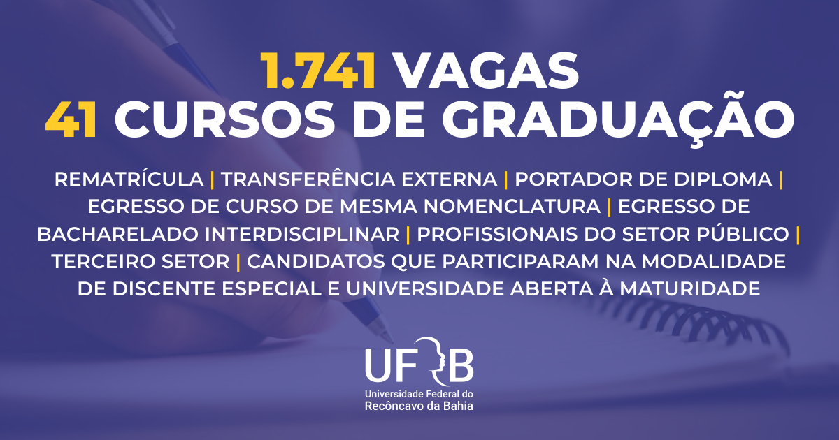 UFRB oferece 1.741 vagas em 41 cursos de graduação para o próximo semestre