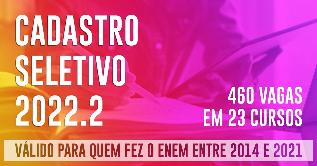 UFRB divulga edital do Cadastro Seletivo 2022.2; inscrições de 23 a 27 de novembro