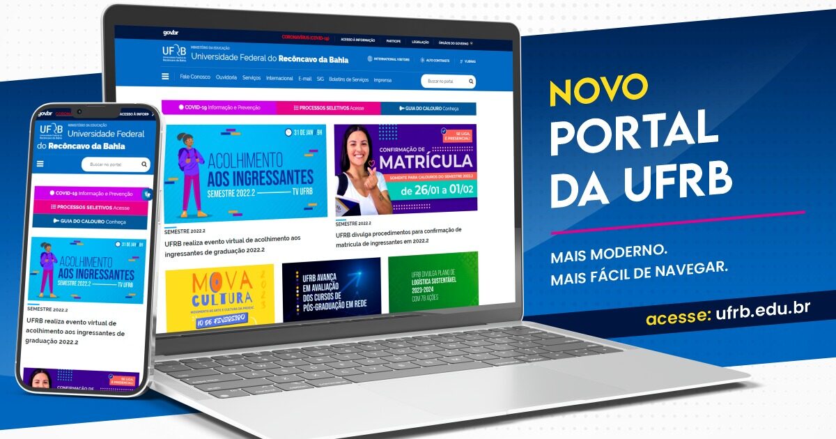 UFRB lança novo portal com design moderno e conteúdo mais relevante