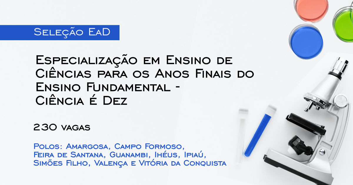 UFRB oferece curso de pós-graduação a distância gratuito para professores de ciências